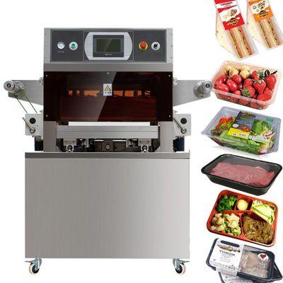 ποιότητας  semi automatic food modified atmosphere vacuum tray sealer map vacuum tray sealing machine with gas filling εργοστάσιο